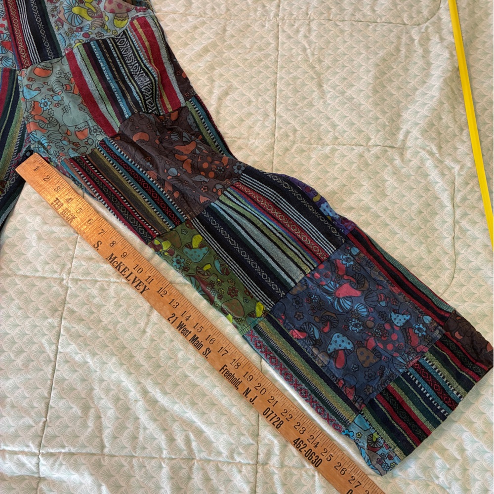 Small Mushroom Patchwork Goblincore Overalls - image 5